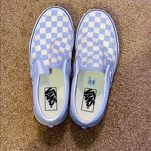 light purple and cream checkered vans